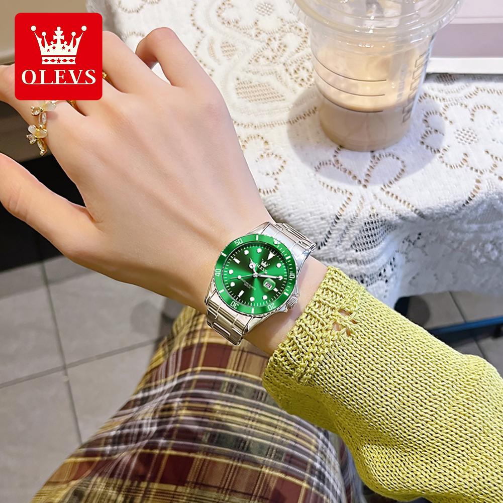 OLEVS Orologio da Donna Classico Orologio da Donna Automatico con Data Acciaio Inossidabile Impermeabile Luminoso Orologio al Quarzo per Donne