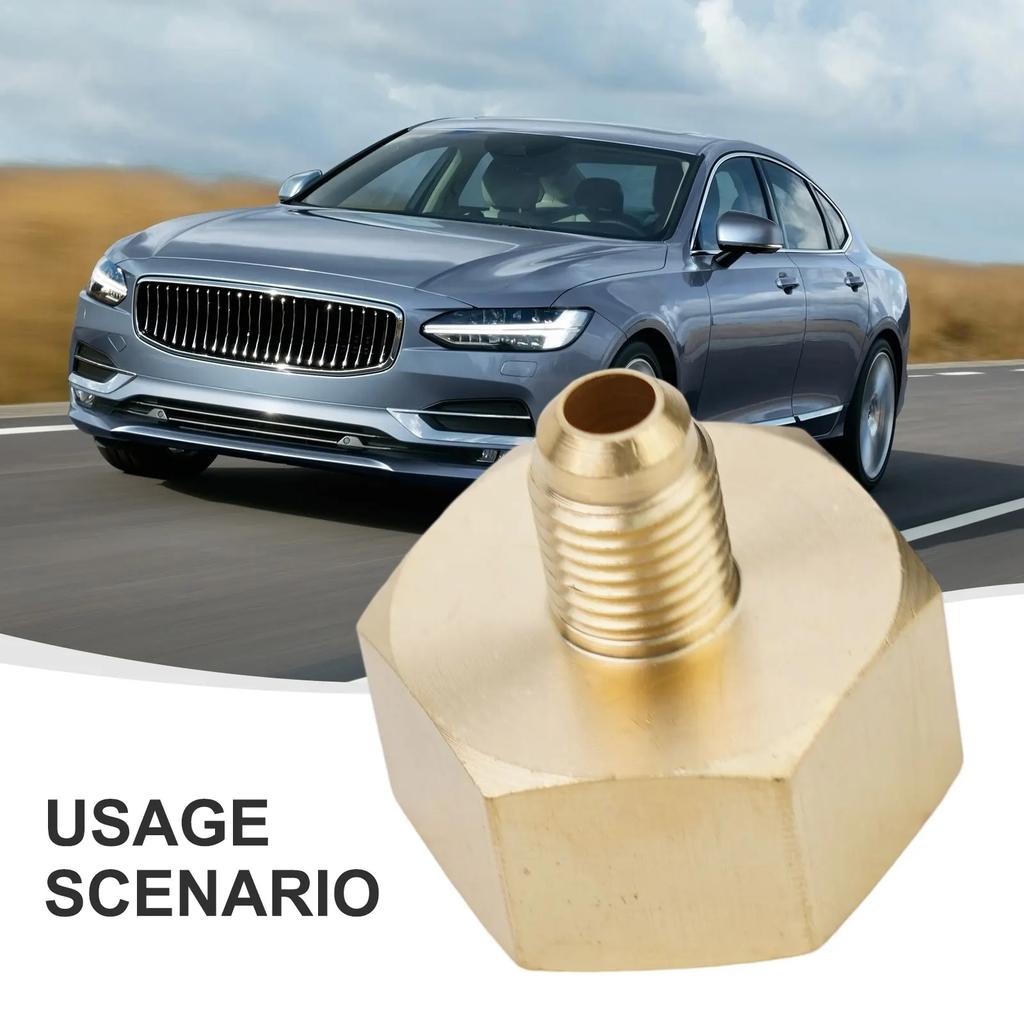 Part Bottle Adapter Accessories 1/4SAE G3/4 Brass Gold Car Conditioner Adapter For R134A Bottle Adapter Useful High Quality