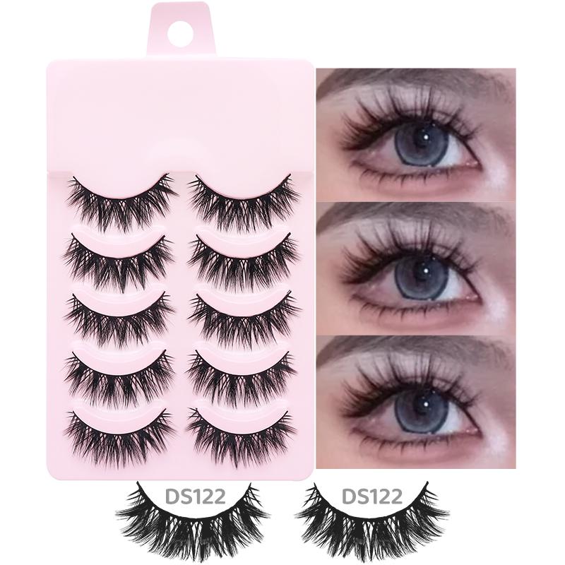5 Paia Ciglia Manga Ciglia Occhi Ciglia Morbide Naturali Lunghe Ciglia Finte Anime Wispy Striscia Ciglia Finte Trucco