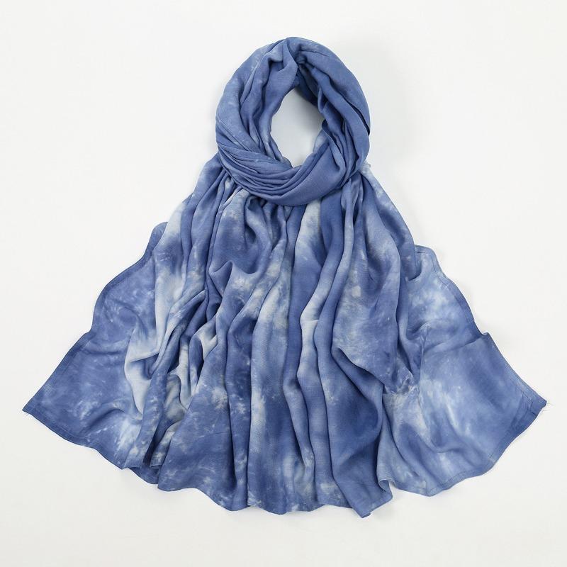 Malaysia and Indonesia hot-selling tie-dye human cotton headscarf popular large size dopamine color matching long towel women