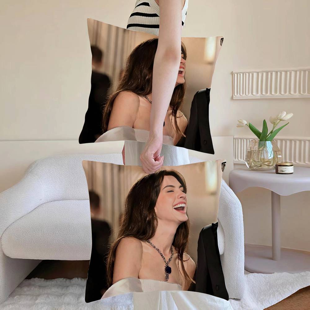 Aktor A-anne H-hathawayES Poszewka na poduszkę Sofa i salon Dekoracyjne poszewki na poduszki Pyłoszczelne i odporne na roztocza Niewidoczny zamek błyskawiczny