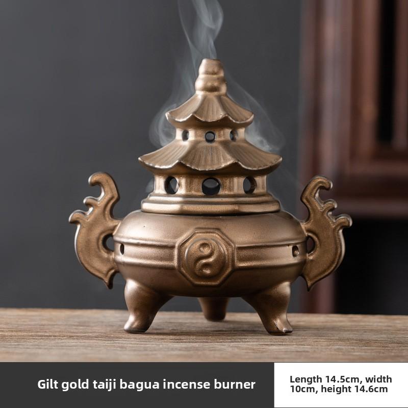 

Zen Chinese high-footed three-legged tai chi burner, gossip aromatherapy burner, living room ornament creative household indoor