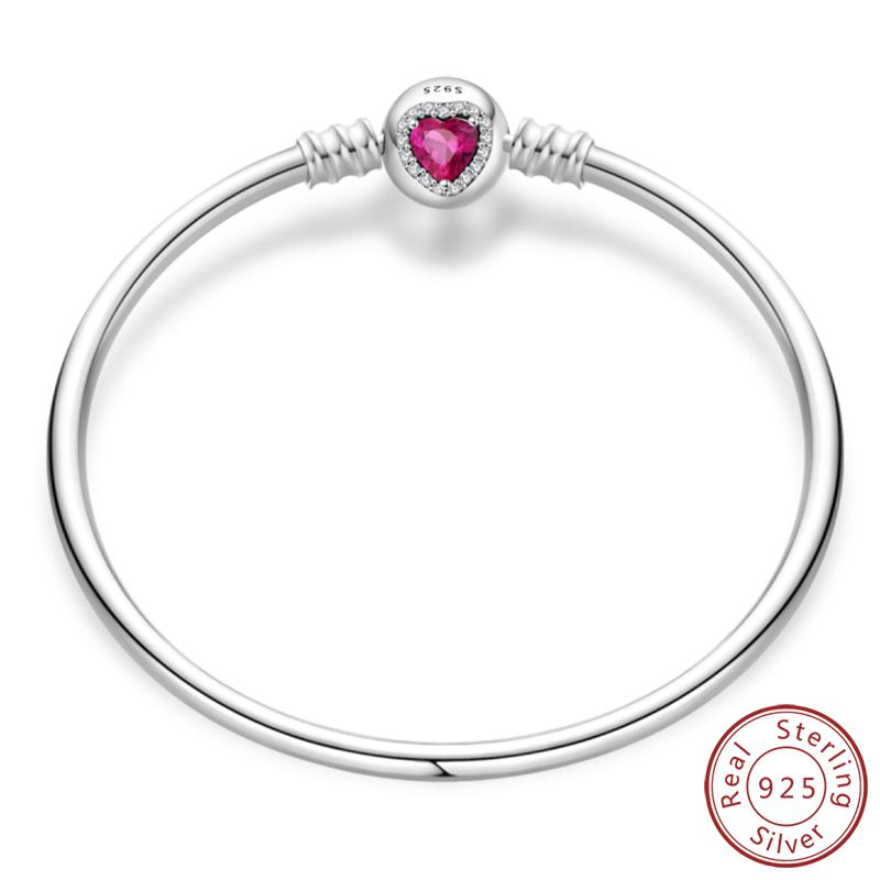 

S925 Silver Heart Claw Star Moon Bracelet 17-20CM Cute DIY Charms Jewelry Gift For Women Birthday 20cm