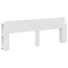Headboard Cabinet with Storage High Gloss White Particleboard