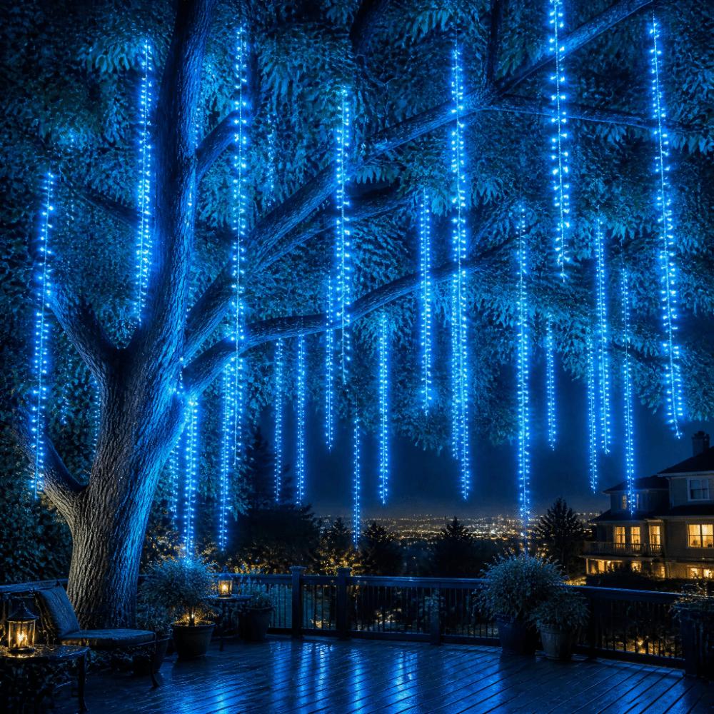 Waterproof Meteor Shower Lights LED Icicle Lights Fairy Lights String Lights Garden