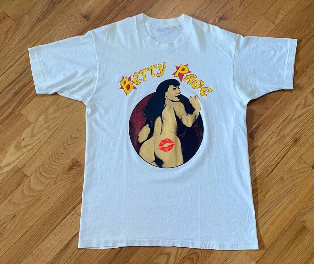 

1998 Bettie Page Spanky time Shirt Classic White Unisex S-5XL Unisex T-Shirt Graphic Tee XXXL