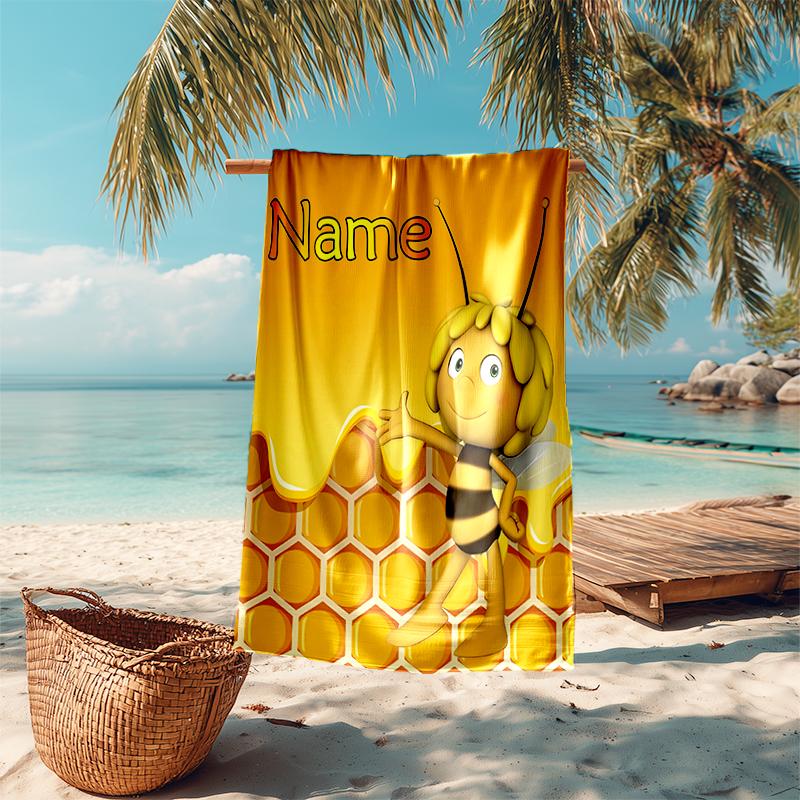 Personalized Customized Proof Beach Towel with Maya the Bee Pattern - Soft, Absorbent,quick-drying,perfect Swimming,camping&bathing