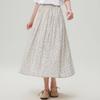 Summer Simple and Versatile Elastic Waist Floral Skirt Medium and Long Skirt Long Skirt