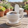 Desk Coffee Cup in Toilet Form With Hinged Lid, PET Plastic Drinkware for Beverage Service, Casual Gatherings and Daily Use on Counters
