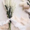 3 Rolls Handmade Frayed Edged Chiffon Ribbon for Wedding Invitation Wrapping Bouquets Decor