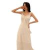 Damen Schlankmachendes Schwarzes Träger-Midikleid - Sommerkollektion 2025