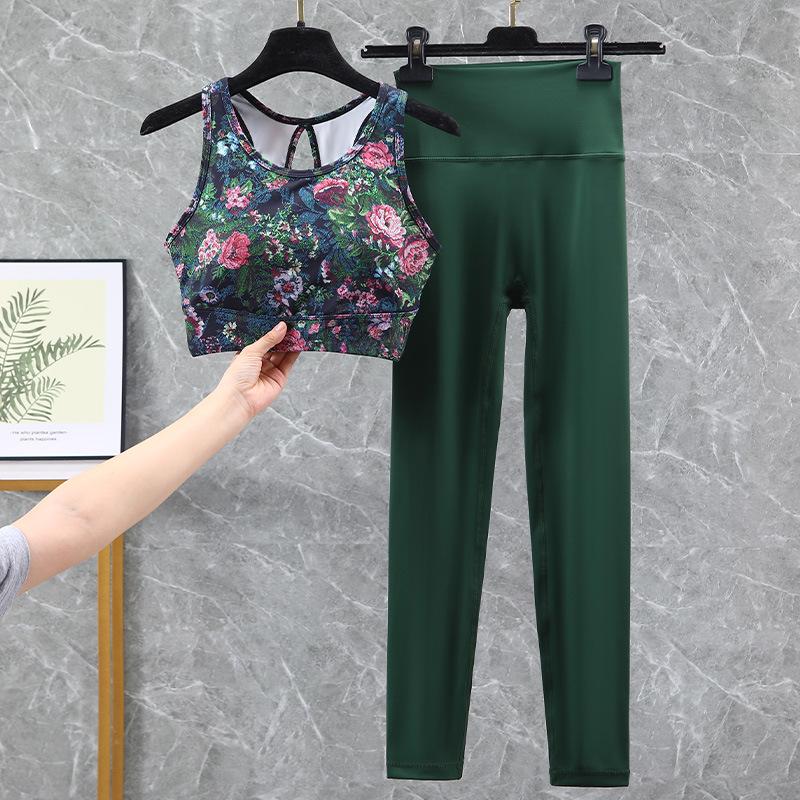 Damski strój do jogi i biegania z wysokim stanem, szybkoschnący - Podnoszący biodra, zestaw fitness na wiosnę/jesień