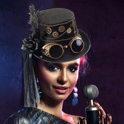 Steampunk Hat Halloween Jazz Hats with Goggles for Women Men Festive Cosplay Costume