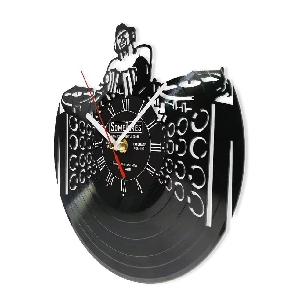 Personalized DJ Name Art Vinyl Record Wall Clock Home Music Club Decoration Wall Watch Custom DJ Name Gift Wall Clock