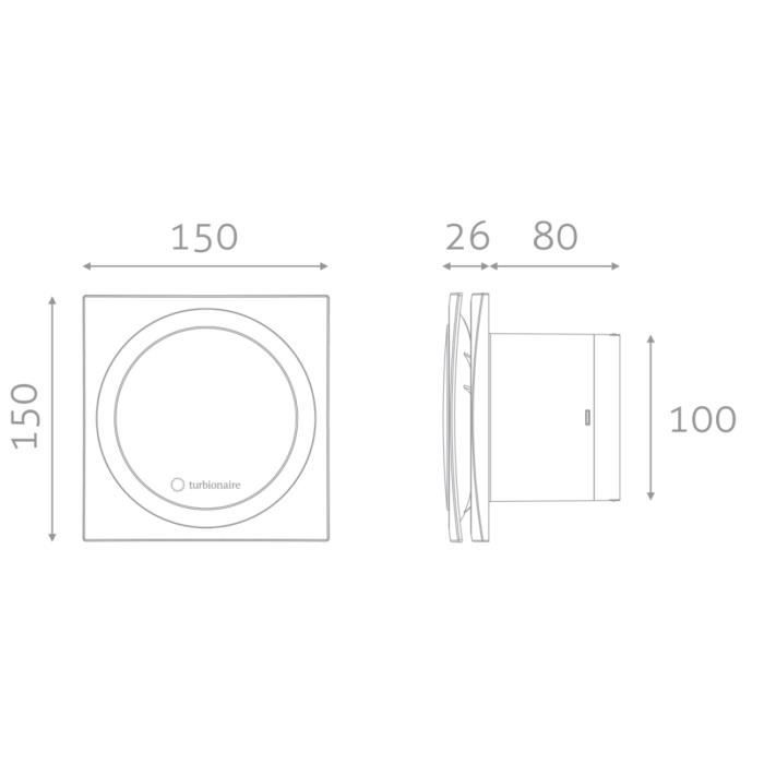 Turbionaire ring 100 sw aspirateur, double aspiration périmétrique et frontale, 100 millimètres blanc standard pour salle de bains c
