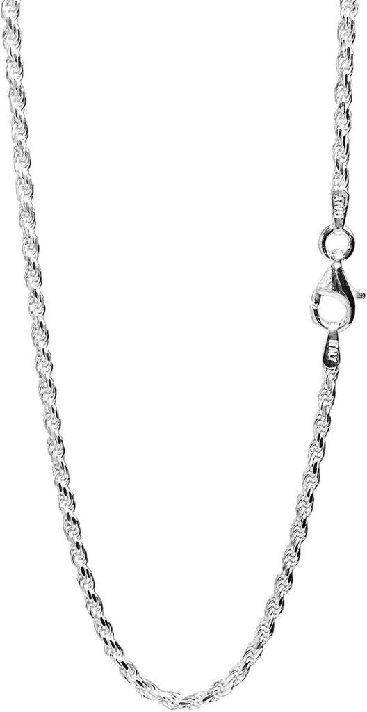 Gin no Silver 925 Cut French Rope Chain Width Length Chain Necklace Simple and Beautiful [Shinjuku Kura] approx. 1.8mm 38-60cm (38cm) Women's Men's