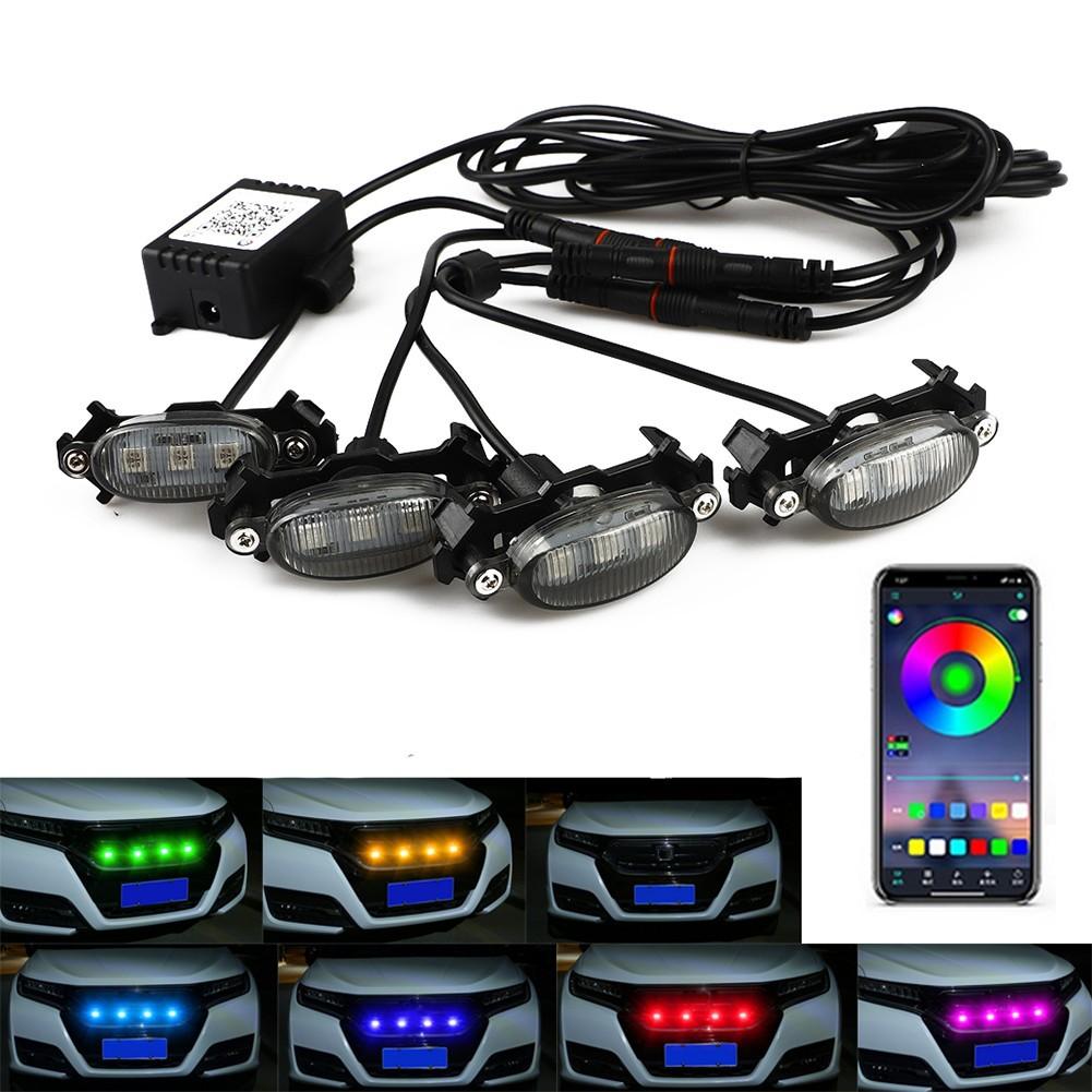 Grille Light Kit 4PCS ABS Plastic Anti-shock Front