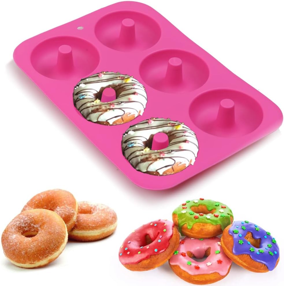 6 Holes Silicone Donut Mold Baking Pan Non-Stick Baking Pastry Chocolate Cake Dessert DIY Decoration Tools Bagels Muffins Donuts