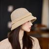 Woolen Bucket Hat Women's Autumn and Winter Fashion Warm Elegant British Retro Basin Hat Top Hat