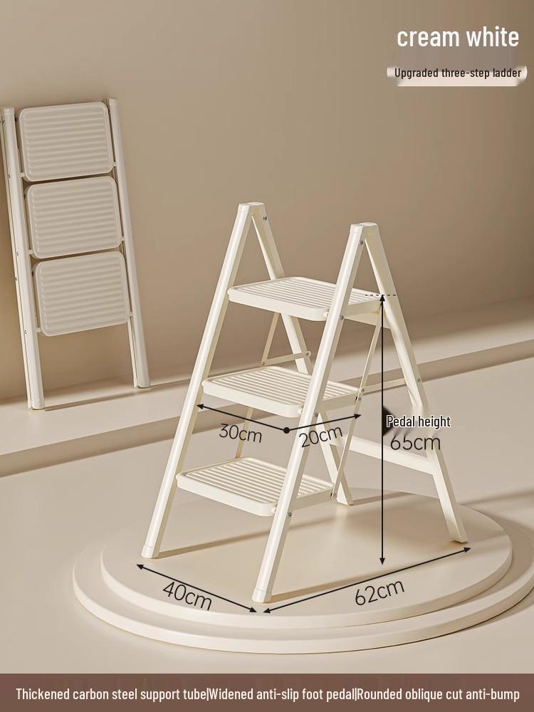 Telescopic Folding A-Frame Ladder: Thickened Indoor Multi-Functional 4-Step Stool