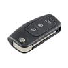 3 Buttons Car Key Fob Case Shell Replacement Flip Folding Cover with HU101 Blade Fit for Ford FOCUS