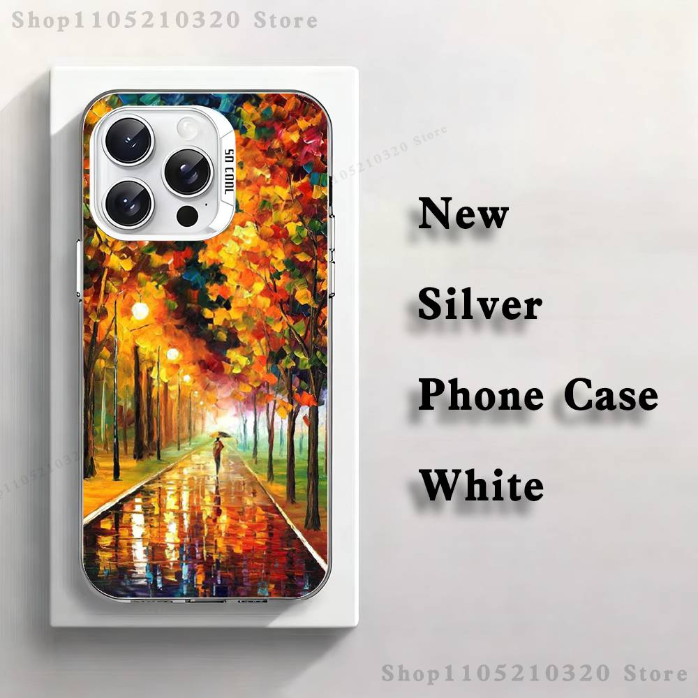L-Leonid A-Afremov Oil Painting Phone Case iPhone 17,16,15,14,13,12,11,Pro,Max,Plus,Mini,XS,SE Anti Fall White Matte Hard Bumper
