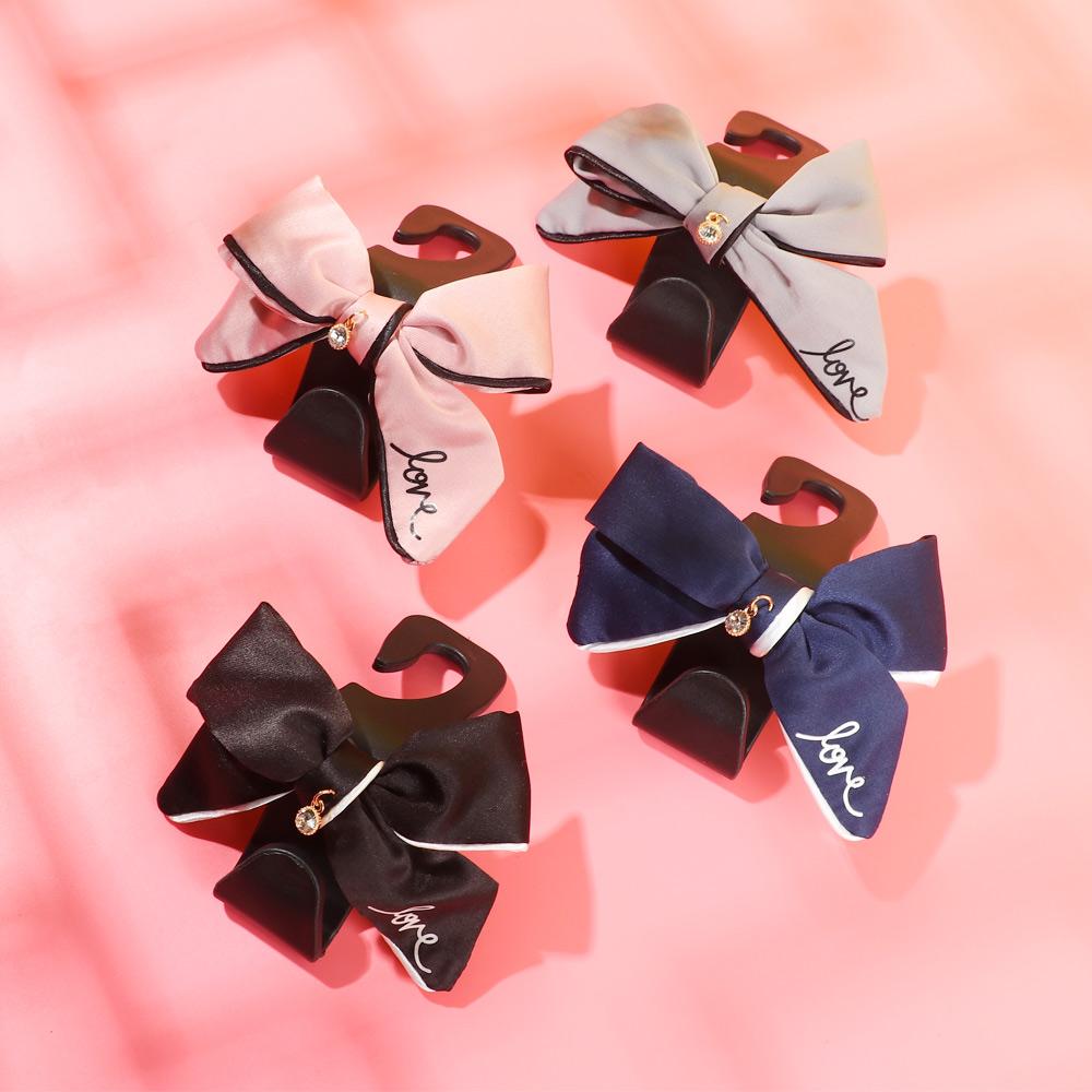 Cute Safety Seat Hooks Vehicle Head Holder Organizer Grocery Hanger Bag Car Interior Accessories Bow Hook Storage