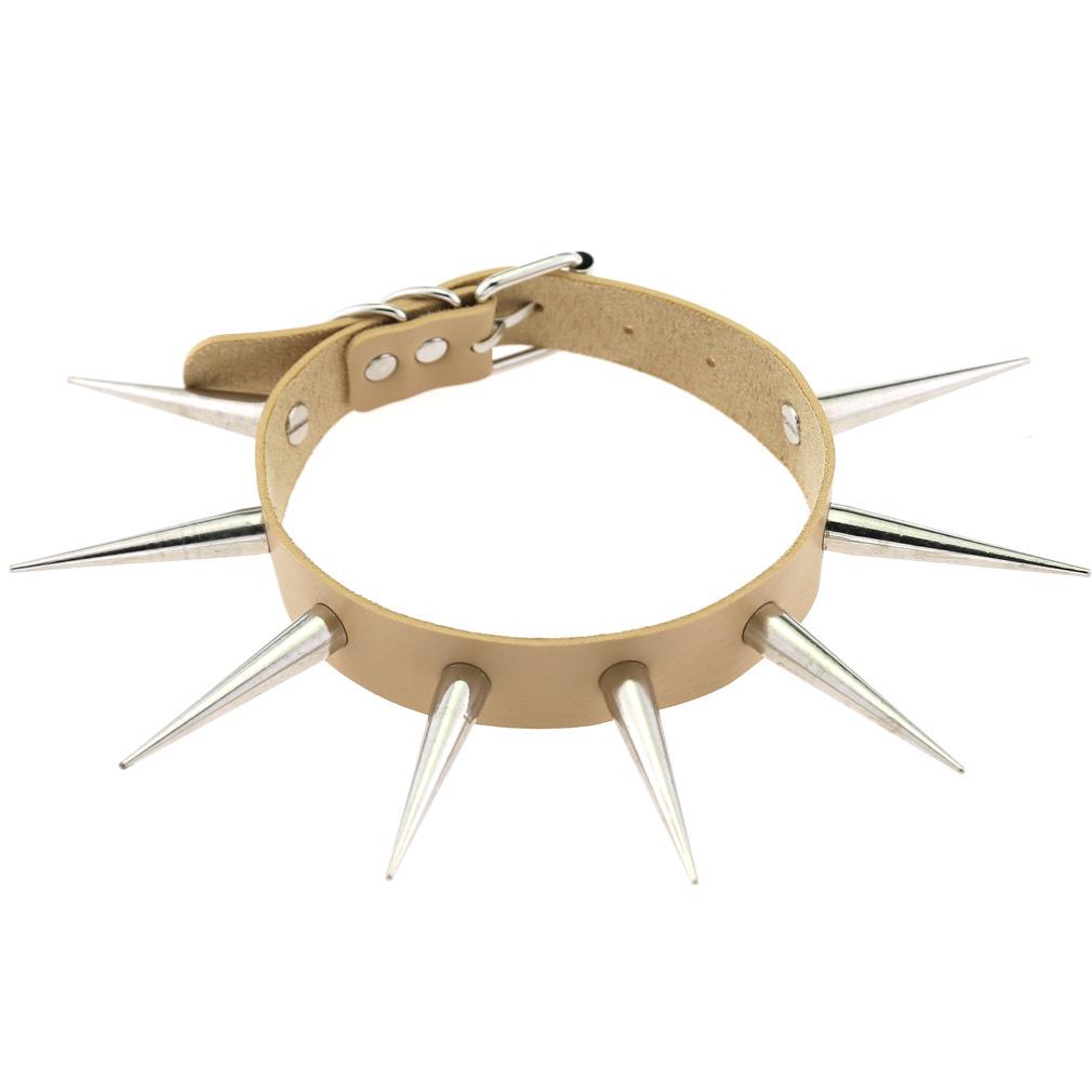 European Unisex Gothic Punk Rivet Spike Leather Choker