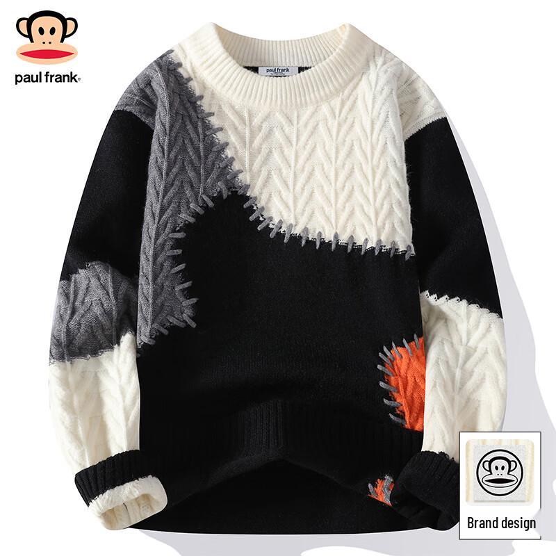 

Paul Frank Men s Spliced Fleece-Lined Pullover Sweater L