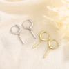 S925 Silver Geometric Bar Hoop Earrings For Women Minimalist Straight Drop Earrings Chic Niche Design Jewelry