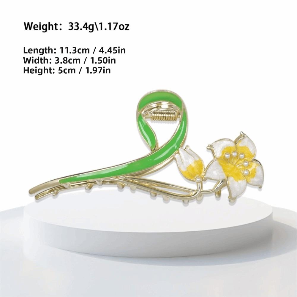 Metal Flower Hair Clips Advanced Hair Grab Fashion High Ponytail Holders  for Women Girls