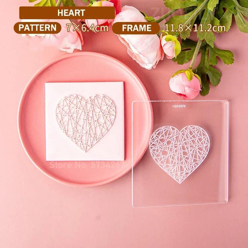2023 Valentine's Day Heart Fondant Printing Stamp Cartoon Lips Love Letter XOXO Cookie Cutter Embosser Cake Mold DIY Baking Mold