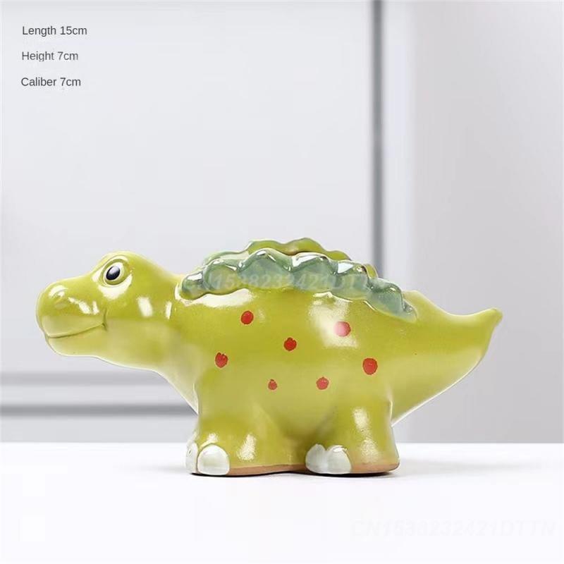 Succulent Planter Pot 15*6cm Cartoon Creative Mini Garden Decoration Planters Pot With Drain Holes Dinosaur Shaped Cartoon Cute