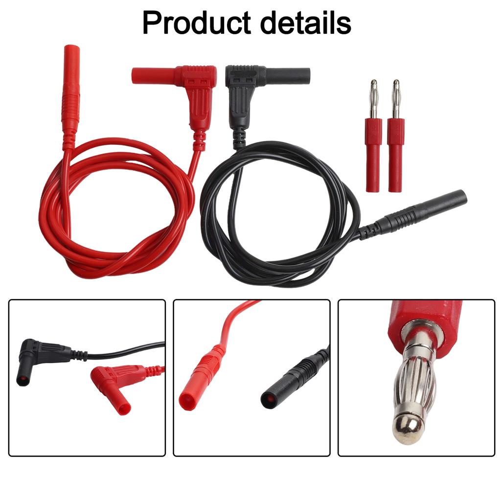 Length 1m 3.3ft Multimeter Test Cables Reliable Test Leads For Multimeter Extension Test Cables Pure Copper Metal