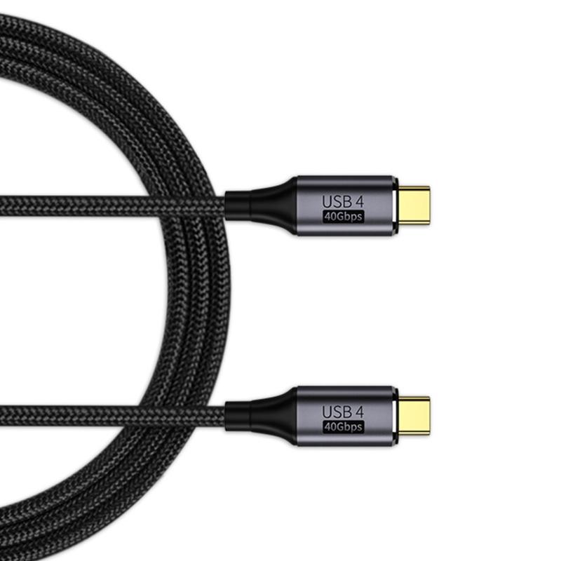 Type C Male to Type C Male Cable Nylon Braid 40Gbps 8K@60Hz PD100W Fast Charge Sync Data Cable 40Gbps for Laptop Tablet