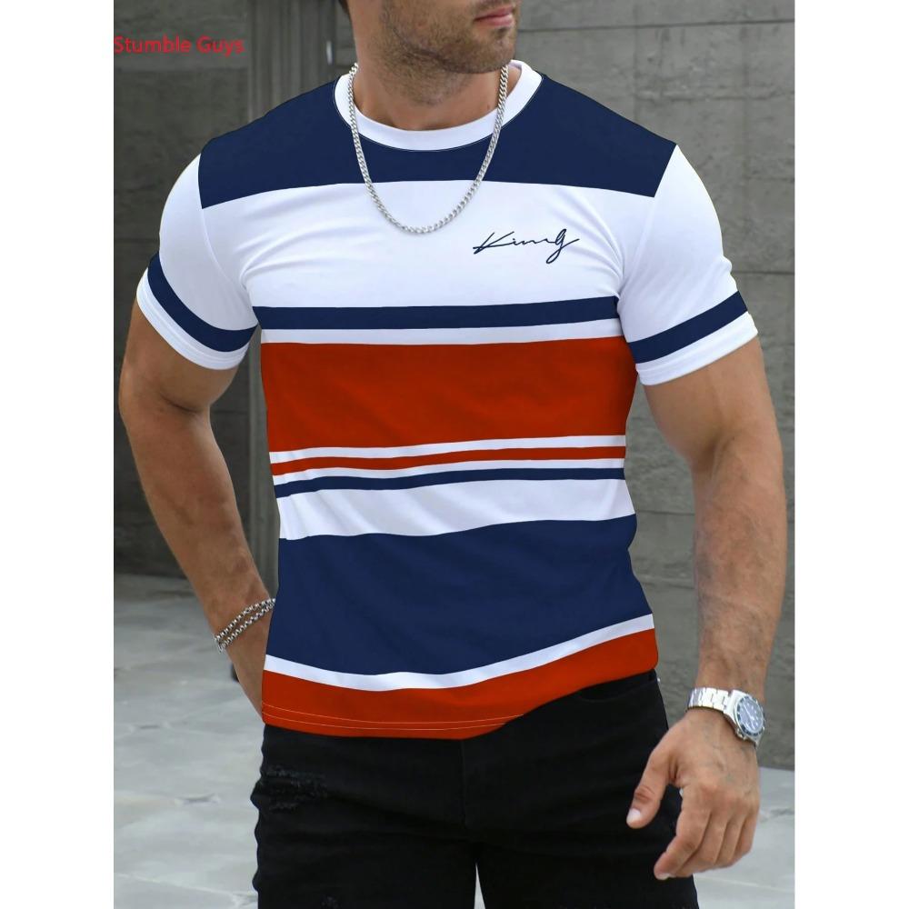 

Men s casual short sleeved printed summer fashion 6XL