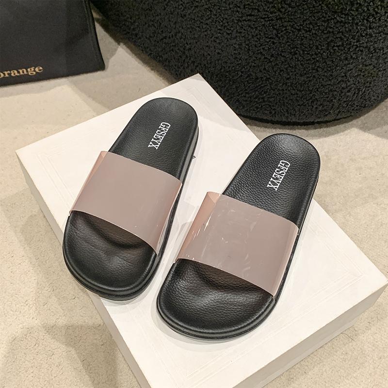35-44 yards big size women's shoes summer new one word slippers female external wear comfortable thick bottom simple sandal drag