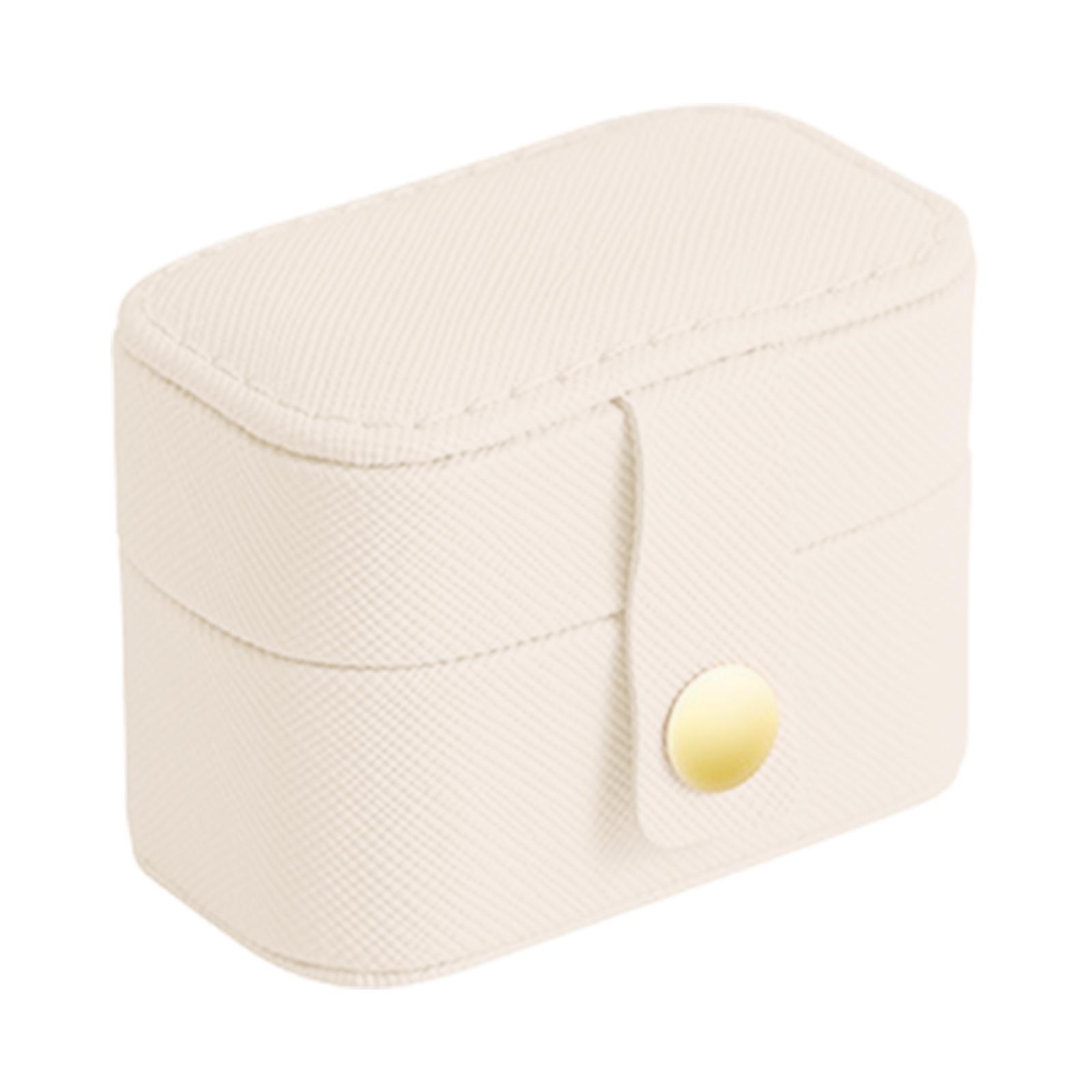Portable Women Jewelry Box Velvets Lined Protective Case for Rings and Earrings PU Leather Jewellery Storage Organizer 1 белый