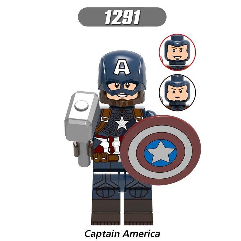 Капитан Америка Lego Minfigure Железный человек Читаури Локи Черная вдова Тор Соколиный глаз Мстители 4 Строительство XH1291