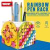 School Season Rainbow Pen Holder Cartoon Building Block Pen Holder Children Diy Small Particles Assembled Girl Gift Ornament