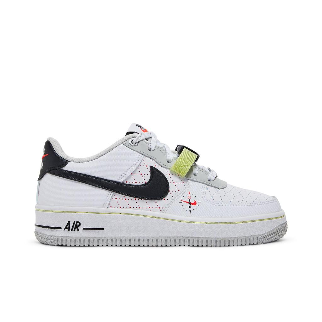 Nike Air Force 1 LV8 Grade School 'Swoosh Compass' (Unisex) White / Photon Dust / Limelight / Black Kids' Skateboarding Shoes DC2532 100