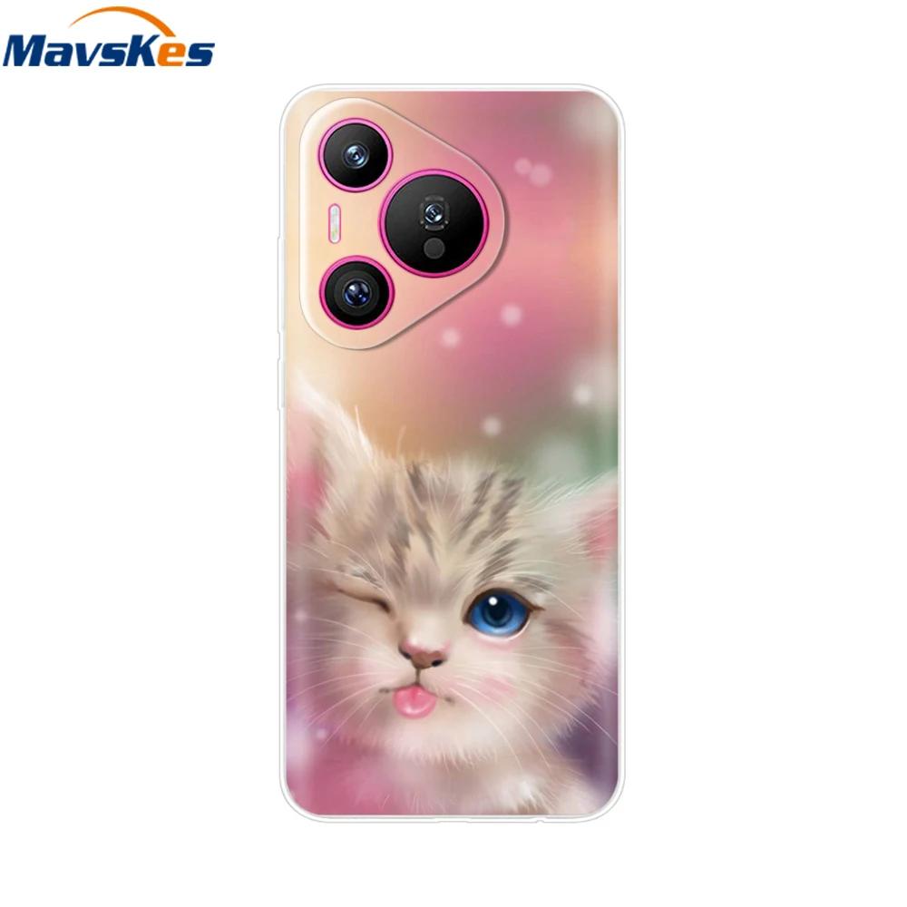 For Huawei Pura 70 Pro Case Pura 70 Clear Back Cover Pretty Girl Bumper Soft TPU Funda For Huawei Pura 70 Pro+ Pura70 Ultra Capa