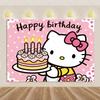 Adorable Hello Kitty Pink Graffiti Streets Printed Tapestry Bedroom Decoration  Celebration Background Design Holiday Party