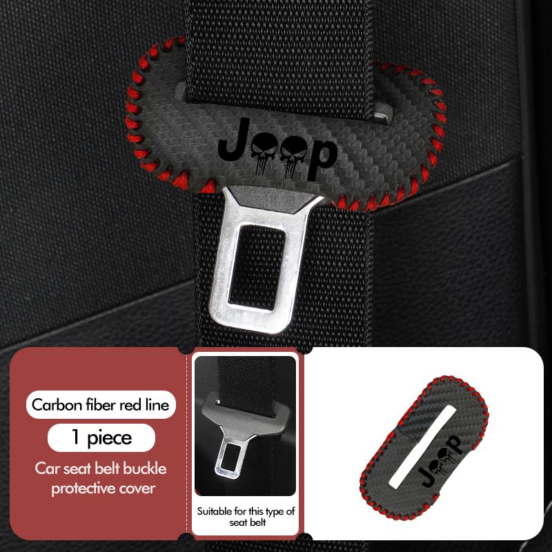 1/2pcs Car Leather Safety Belt Buckle Plug Protective Covers Interior Accessories For Jeep Grand Cherokee Patriot Renegade AMP1