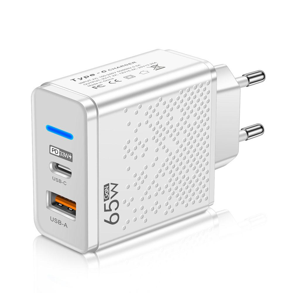 65W GaN Telefonladdare USB PD Riktigt Snabb Laddning Mobiltelefon Typ C Snabbladdare Adapter Hög Hastighet för IPhone Huawei Xiaomi