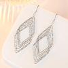 S925 Sterling Silver Rhombus Earrings: 2025 European & American Light Luxury Fashion for Women
