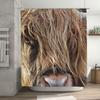 Highland Cow Animal Print Shower Curtain Waterproof Bath Mat Room Decoration Home Decorations (C029)