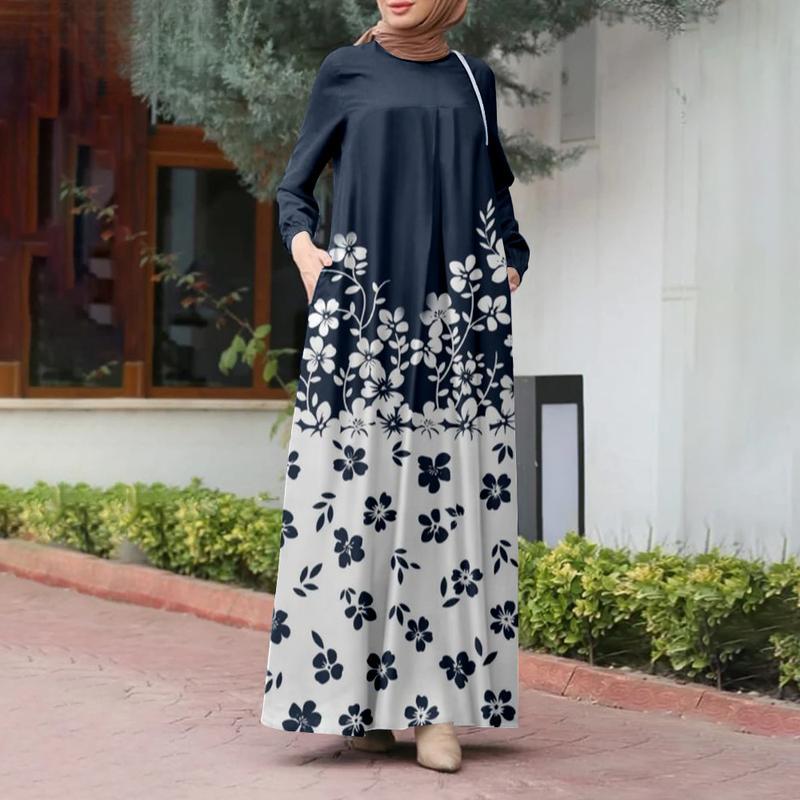 Muslim women's clothing, casual loose style, suitable for Ramadan, long sleeve design, suitable for travel and daily worship wear