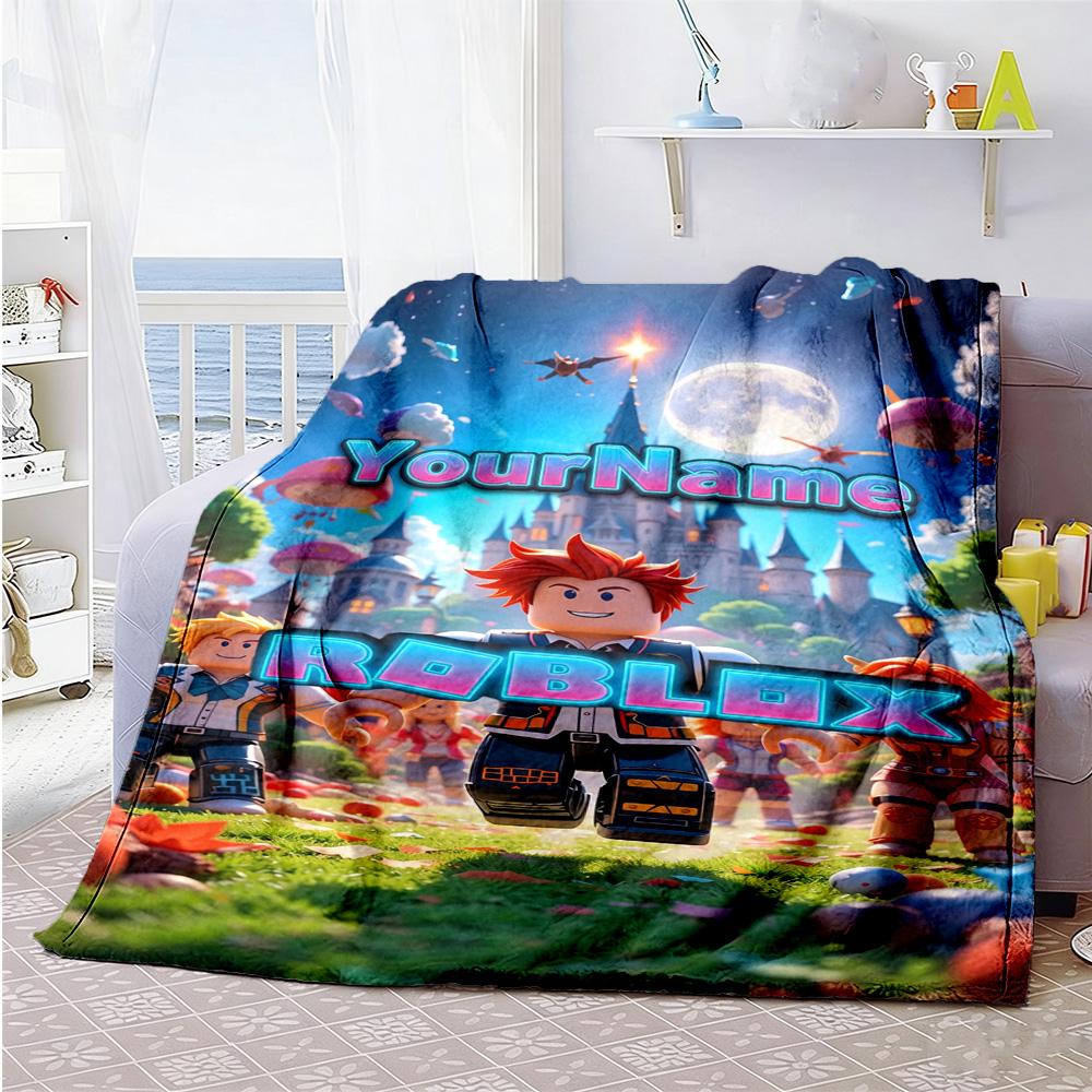 Roblox 37 Customize Text Blanket Cozy Customizable Blanket Soft & Cozy Great for Bedding Livingroom Nap Bed Four Seasons Multipurpose