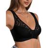 Spitzen-BH mit Frontverschluss und breiten Trägern – Kabelloser stützender Komfort-Dessous